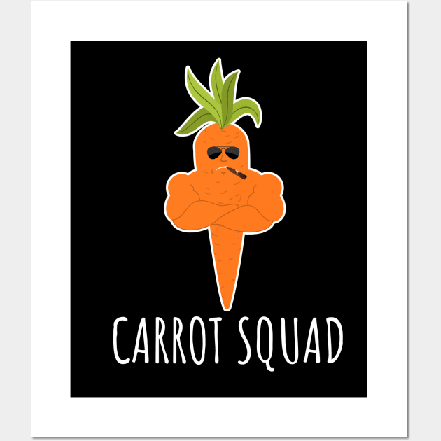 Carrot Squad Funny Strong Carrot Wall Art by DesignArchitect